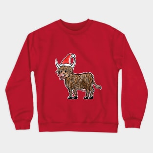 Christmas Highland Cow Crewneck Sweatshirt